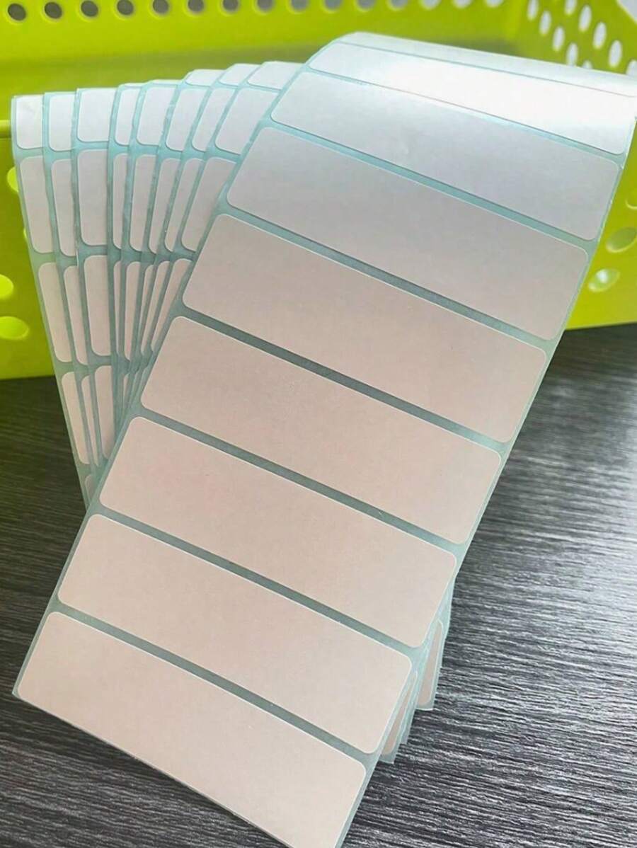 50/100/200/400pcs Solid Color Label Stickers Easy-To-Use & Multi-Purpose Self-Adhesive Tags, Suitable For Office And School Back To School - White - View 1
