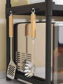 Organizador Cocina Repisas 2 Niveles Horno Microondas Color Negro - Multicolor - Ver 4