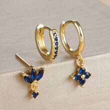 3pcs/Set Exquisite Orange Earrings Including Studs, Ear Hoops, Flowers Shaped, Suitable For Ladies' Dating, Party, Daily Commuting - 3pcs Earrings Set - View 13