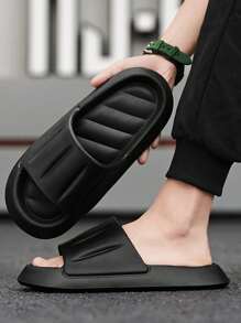 New Fashionable & Versatile Thick-Sole Herringbone Slip-On Soft Comfy Anti-Skid Odor-Resistant Quiet Slippers For Indoor/Outdoor Wear, Women