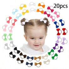 4/20/40 pezzi Fiocchi per capelli multicolore da 2 pollici per bambine, mini fiocchi boutique, elastici per capelli con nastro, accessori per capelli per bambini, bambine e neonati, ideali per San Valentino