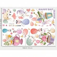 Easter Bunny Easter Egg Children's Room Entrance Cabinet Wardrobe Classroom Bedhead Decoration Wall Stickers Living Room Bedroom Outdoor Refrigerator Stickers Kitchen Stickers Dining Room Decoration Beautification Home Wall Stickers Waterproof And Detachable PVC Material Gifts Birthday Graduation Home Decor Wall Decor Bathroom Decor Bedroom Decor Room Decoration Stuff Living Room Decor House Decor Home Decor Living Room Wall Paper Personalised Stickers
