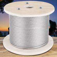 316 Steel Wire Rope Cable, 5/32", 1x19, 500 Ft