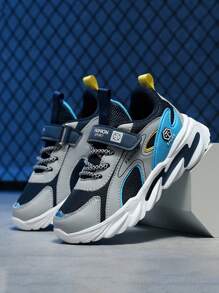 Kids Shoes, New Children Sports Shoes, Boys Mesh Breathable Running Sneakers - Black and White - View 8