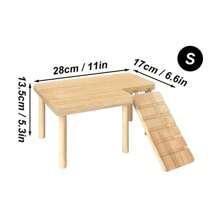 Escalera de madera para hámster, plataforma de salto, juguete de escalada para hámster, juguete de escaleras para mascotas pequeñas, accesorios para jaula de hámster y ratones - Tamaño pequeño 28 cm - Ver 1