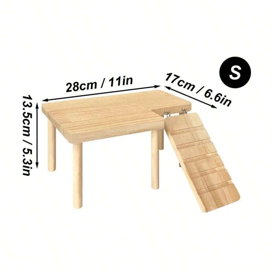 Escalera de madera para hámster, plataforma de salto, juguete de escalada para hámster, juguete de escaleras para mascotas pequeñas, accesorios para jaula de hámster y ratones - Tamaño pequeño 28 cm - Ver 1