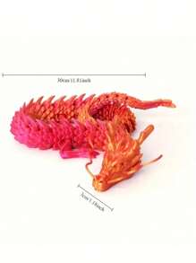1 Stück 30 cm beweglicher 3D gedruckter chinesischer Drachen Figur - flexibles Gelenkmaterial, perfekt für Heimdekoration, Partyfavoren, Schulmaterial, Schulanfang