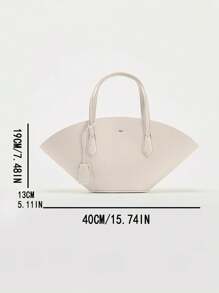 新款女士手提包批发跨境时尚简约公文包单肩斜挎手提包大容量 - 白色 - 查看 2