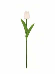 Plastic Vase And Tulip Artificial Flowers Set, Suitable For Home Decor, Living Room, Bedroom, Autumn Decor, Office Desk, Garden, Room Decor, Valentine's Day, Gift Gifts Birthday Graduation