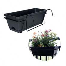 Hanging Planter For Balcony Railing Plant Basket Fence Planter Home Decor Window Box Planter Flower Pot For Garden Deck Yard - Dark Grey - View 4