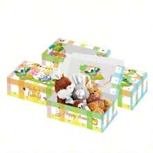 12pcs Set Easter Gift Boxes With Transparent Windows - Rabbit, Egg Patterns, "Happy Easter" And "Big Sis" Designs, Easter Celebration Paper Party Favor Boxes, Holiday Gift Boxes | Decorative Gift Boxes | Easter Themed Illustrations - Multicolor - View 7