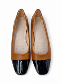 Comfortable Casual Low Heels For Office Ladies Stylish High Heels - Camel - View 2