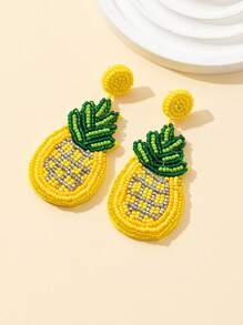 1 Pair Summer Pineapple Fruit Bohemian Style Fashion Jewelry Earrings For Women - Yellow - View 3