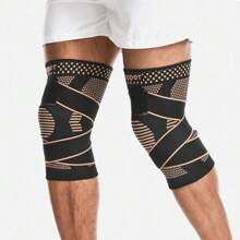 1 Manicotto per ginocchio in rame con fascia di compressione, supporto per ginocchio in maglia antiscivolo, adatto per corsa, escursionismo, esercizio per uomo e donna, accessori palestra, supporti per ginocchio, ginocchiere palestra