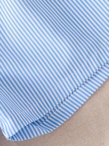 2 Pieces Elegant Casual Tween Girls Top Set, Fashionable Waterdrop Buckle Top Sleeveless Top+Sports Shorts Set, Comfortable And Soft Fabric, Suitable For Festivals Such As Spring, Summer, Autumn, Winter, Etc., Suitable As An Outdoor Gift For Daughters - Blue - View 8