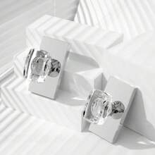 Crystal Glass Passage Door Knobs Interior, Modern Polished Chrome Door Knobs Heavy Duty For Closet Hallway