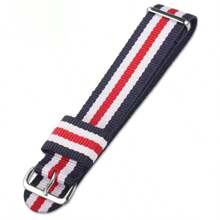 Correa de reloj universal de lona de nailon de 20 mm, elegante, casual, de negocios, con escala mixta, función de calendario, esfera circular, adecuada para uso diario, decoración, regalo de vacaciones para amigos o padres