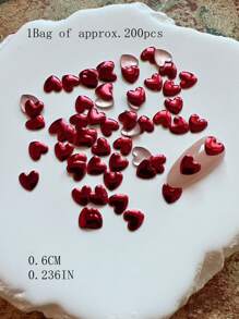200Pcs Metallic Heart & Heart Shape Decor Rivet For Nail Art Crafts Nail Supplies Nails Nail Charms Nail Gems - Multicolor - View 22