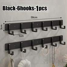 Household Wall Coat Rack Black Hooks For Hangging Clothes Towel Hanger Bathroom Robe Hook Heavy Duty Kitchen Accessories