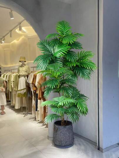 Kmitang 70-135厘米逼真人造棕榈树，大型热带椰子树，仿龟背叶，塑料灌木枝，绿色，适用于花园、家居、办公室、酒店装饰，不含花盆，1件装，生日毕业礼物，仿真植物