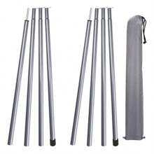 2m Telescopic Tent Poles Set Of 2 Lightweight Adjustable Trekking Camping Collapsible Poles For Walking Canopy Hiking - màu đen - Xem 2