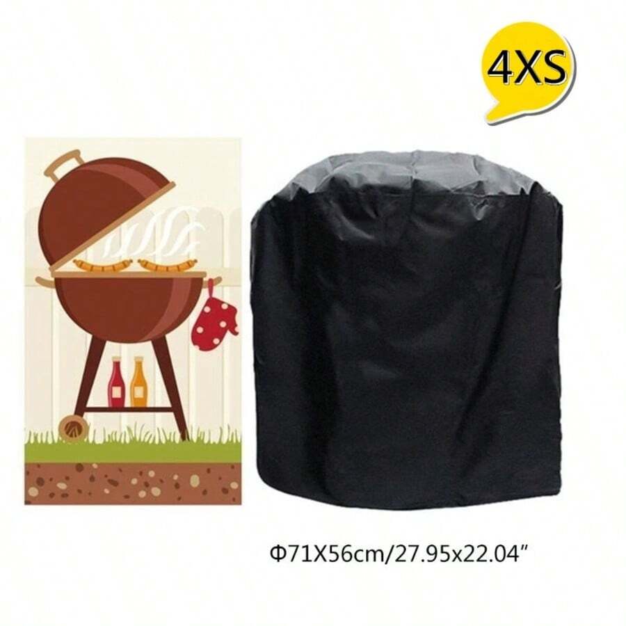 Funda Impermeable Negra para BBQ Accesorios de BBQ al Aire Libre Funda para Parrilla Antipolvo Lluvia Gas Carbón Eléctrico Funda Protectora para Barbacoa - 4XS - Ver 1