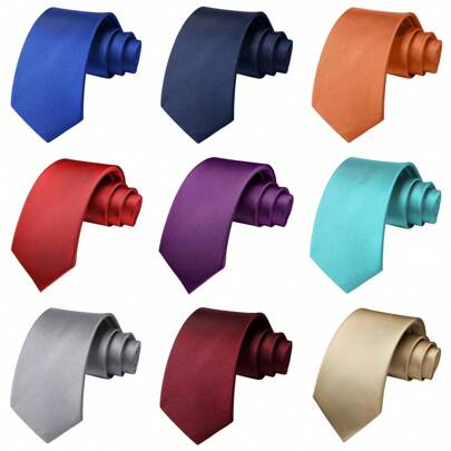 1 Stück klassische 3,15 Zoll lange, einfarbig gewebte Herrenkrawatte, schmale Krawatte aus hochdichtem Mikrofaser-Satin, perfektes Geschenk für Männer zu Anlässen wie Feiertagen, Jubiläen, Geburtstagen. Die klassische diagonal gestreifte Textur passt perfekt zu Anzügen und Smokings und lässt Sie bei jedem Anlass wie Bällen, Hochzeiten, Galas, Zeremonien, formellen Treffen, zwanglosen Partys und wichtigen Momenten hervorstechen.