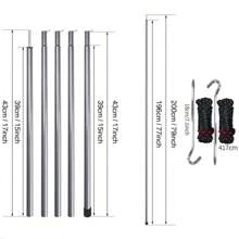 2m Telescopic Tent Poles Set Of 2 Lightweight Adjustable Trekking Camping Collapsible Poles For Walking Canopy Hiking - màu đen - Xem 6