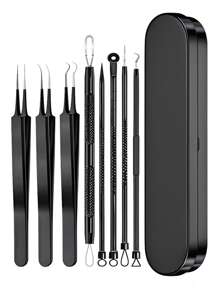 1-8 Pieces Set Blackhead Extractor Tool Blackhead Removal Tool Set, Acne Needle Set (For Blemish Removal), Acne Treatment, (For Facial Skin Defects) - Black, Skin Care, Room Decor, Home Decor, Bedroom Decor,Blackhead Remover,Beauty,Skin Care Products,Spa,Self Care,Skin Care Tools,Face Care,Esthetician Supplies,Skin,Face Wash,Facial