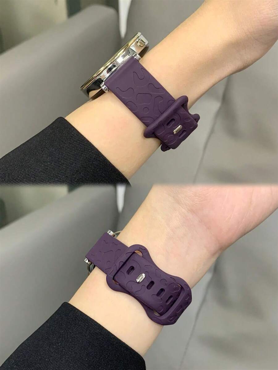 1pc 18mm/20mm/22mm Silicone Watch Band, Compatible With Samsung Galaxy Watch 3/4/5/6 40mm 44mm Classic 43mm 47mm,Compatible With Huawei GT5 GT4 GT 3/2 46mm, Man Woman - Purple - View 1
