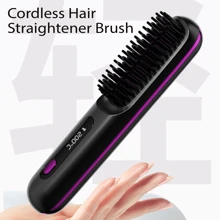 便携式无线直发梳，USB 充电，三种温度设置，防烫，非常适合居家办公旅行日常使用，是送给女士的礼物。 - 彩色 - 查看 9