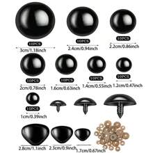 120/180pcs Sparkling Sequin Doll Eyes And Nose Set, Colorful 3D Embroidered Plastic Eyes With Washers, For Amigurumi Plush Toys, Dolls, Puppets, Bears DIY Crafts (Assorted Colors)