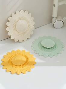 1 pieza Filtro de desagüe de fregadero con diseño de flor, cubierta de desagüe con diseño de flor, filtro de pelo y tapón de desagüe, tapón de desagüe desodorante, desagüe de girasol con función desodorante, adecuado para bañera, fregadero, cocina, accesorios de baño