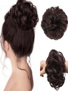 1pc Synthetic Hair Bun Extensions Messy Curly Elastic Hair Scrunchies Hairpieces Synthetic Chignon Donut Updo Hair Pieces For Women - Multicolor - View 20