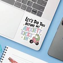 1PC Funny Anxiety Frog Sticker - Let's Do This Before My Anxiety Kicks In Cute Vinyl Decal For Laptop, Water Bottle, Notebook, Phone Case & More - Aesthetic Mental Health Meme Gift (3" Waterproof)