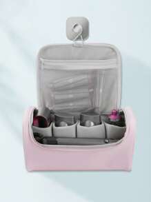 1 PIEZA Bolsa de almacenamiento portátil y elegante para secador de pelo, bolsa de belleza para guardar rizador, bolsa de almacenamiento para secador de pelo, plancha y rizador, bolsa de gran capacidad multifuncional y resistente al agua para artículos de tocador de hombres y mujeres, bolsa colgante para cosméticos, artículos esenciales de viaje, vacaciones, verano, vuelta al colegio, bolsa para la escuela, bolsa de viaje para mujeres, bolsa de maquillaje para viajes