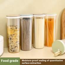 Round Pasta Storage Container, Kitchen Organizer Box For Storing Noodles, Grains, Airtight Sealed Canister, Suitable To Use In Kitchen, Kitchen Storage Goods
