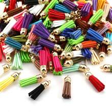 20/50 piezas Colgantes con borlas dorados y plateados, broches, accesorios para pendientes, llaveros, colgantes, borlas para manualidades y joyería DIY