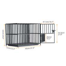 Heavy Duty Dog Crate, Stackable Large Pet Cage With Tear Resistant Square Tube, Metal Military Puppy Cages With Prevent Escape Lock And Tray 95x57cm 2 Tiers