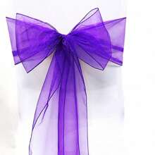 10pcs Voile Chair Back Decorative Ribbons, Organza Bowknot Chair Decorations, Suitable For Christmas, Halloween, Weddings, Parties, Outdoor Events, 18cm Wide, 275cm Long, DIY To Create Butterfly Shapes, Voile Sheer Fabric Chair Back Decorations For Festivals, Graduations, Party Backdrops, Gifts, Packaging