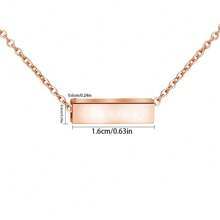 1 pièce Collier personnalisé tube creux, en acier inoxydable, longueur de chaîne 17,7 pouces + 1,97 pouces, peut être gravé, boîte gratuite