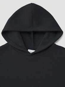 Áo hoodie cổ tròn in chữ Slogan họa tiết sáng tạo mùa xuân mới, áo hoodie cổ tròn cổ tròn in họa tiết đường phố mềm mại thoải mái cho bé trai, dễ thương và thời trang - màu đen - Xem 3