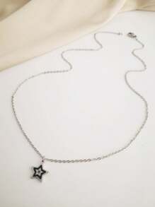 1 件不锈钢简约星形吊坠项链