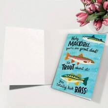 带信封的卡通鱼生日贺卡，高品质纸张，个性化幻想主题，适合家人、朋友和渔民的完美贺卡（12 厘米/4.7x17 厘米/6.7 英寸），一些不寻常的东西，礼品卡