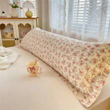 1pc New A-Class Knitted Fabric Digital Printed Pillowcase - Hearts, Flowers, Cartoons, Leaves, Dots, Forest Patterns, Ins Pastoral Style, Thick Brushed Double-Sided Pillowcase, Couples Long Pillowcase, Pillow Inner Cover, Skin-Friendly, Soft, Breathable, Suitable For All Seasons (Only Pillowcase, No Pillow Insert)