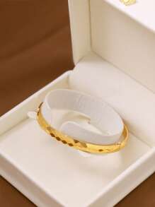 1/3/6件套简约经典几何棱柱金色开口手链，女士日常佩戴，精致珠宝礼品，不含包装盒 - 6M - 查看 2