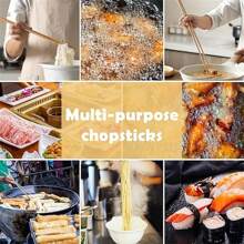 2pcs Super Long Reusable Wooden Chopsticks For Stir Frying, Cooking Noodles & Hot Pot