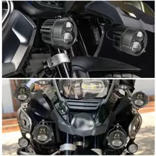 2 piezas Faros Auxiliares De Lupa Doble Color Luz Con Interruptor Para Auto y Moto - Negro - Ver 8