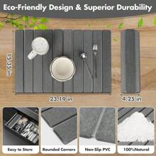 ER KitchenLarge Stone Dish Drying Kitchen Counter,, Instant Drying Pad,Diatomaceous Earth Absor, Foldable And  Absorbent Dish Drying Stone, 24*16, Dark Gykitchen Accessories