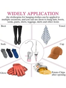 10 pièces de pinces à linge en acier inoxydable de haute qualité, cintre en métal réglable avec pinces, pince à linge portative avec crochet, décorations pour costumes, décorations de festival, cintres pour pantalons et jupes avec pinces de préhension